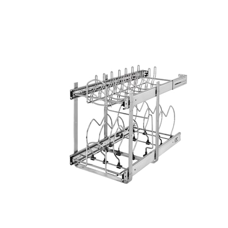 Rev-A-Shelf Steel, Silver, 11.75 in W, 18 in H, 22 in D, 22 in L, Silver 5CW2-1222-CR